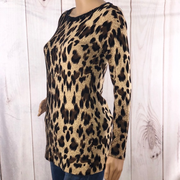 INC Leopard print beaded embellished sweater Small - Picture 3 of 7